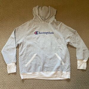champion two toned gray hoodie